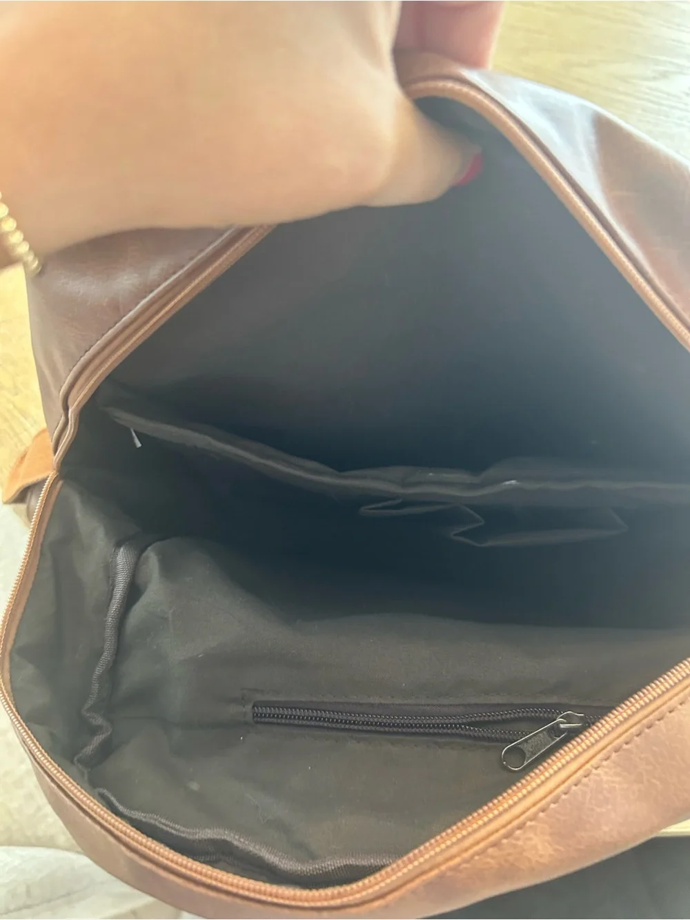 Brown Faux Leather Backpack - Classic Everyday Carry